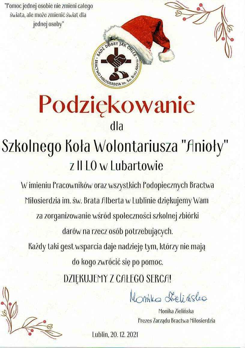 podziekowanie anioly